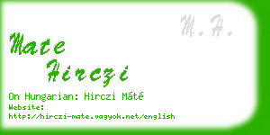 mate hirczi business card