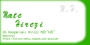 mate hirczi business card